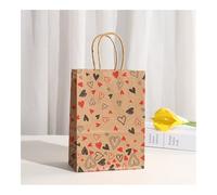 12 bolsas de papel kraft con forma de corazón con asa, bolsa de regalo para galletas, caramelos, bodas, baby shower, decoraciones de fiesta de cumpleaños (702-4)