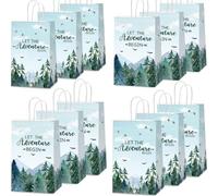 12 bolsas de recuerdo de fiesta de aventura para baby shower, bolsas de regalo de aventura Let The Adventure Begin, bolsas de caramelos, bosque de montaña, bosque, bosque, bolsas de regalo, bolsas de
