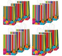 12 bolsas de recuerdo de fiesta mexicana, bolsas de golosinas temáticas mexicanas, bolsas de dulces del Cinco de Mayo, bolsas de regalo de rayas florales mexicanas, bolsas de regalo para flores,