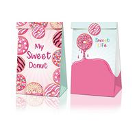 12 bolsas de regalo con diseño de donas bonitas, bolsas de regalo de caramelos de donas coloridas, bolsas de regalo para fiestas temáticas de donas, Bolsas de papel para fiestas de cumpleaños