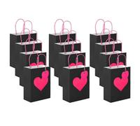 12 bolsas de regalo de corazón para el día de San Valentín, elegantes bolsas de embalaje para celebrar el amor y el placer, bolsa de aniversario