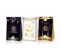 12 bolsas de regalo de papel Eid con estampado de castillo de luna, bolsa de embalaje para dulces, decoración de fiesta islámica