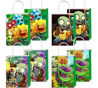 12 bolsas de regalo de plantas con asas para niños, suministros de decoración de fiesta de cumpleaños