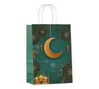12 bolsas de regalo Eid Mubarak para Ramadán, caja de papel de regalo de Bayram, regalos para rellenar, regalo Kareem, decoración (21 x 15 x 8,C)