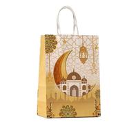 12 bolsas de regalo Eid Mubarak para Ramadán, caja de papel de regalo de Bayram, regalos para rellenar, regalo de decoración Kareem (21 x 15 x 8,A)