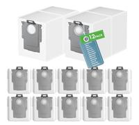 12 Bolsas de Repuesto Aspiradoras para Roborock Saros 10/10R/Z70/S8 MaxV Ultra/QRevo/Qrevo Pro/QV 35A/35S/Qrevo Master/Qrevo Curv/Qrevo S5V/Qrevo S/Qrevo Slim/Qrevo Edge Aspirador,2,7 L Bolsa de Polvo