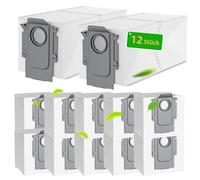 12 bolsas para aspiradora Roborock Q Revo/Q Revo Pro/Q Revo MaxV/QRevo Curv/S8 MaxV Ultra/QRevo S/Qrevo Maste/Qrevo Slim Aspiradora Estación de extracción, bolsas de repuesto