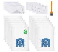 12 Bolsas para el Polvo 3D Compatible con Miele GN, Aspiradoras Miele Classic C1 Complete C2/C3 S5/S8 S600/S800, Filtración de 5 Capas, con 4 Filtros de Motor 4 Filtros de Aire Limpio 1 Cepillo
