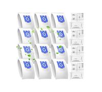 12 Bolsas son Compatibles con las bolsas de vacío Miele hyclean GN y son adecuadas para filtros clásicos c1, C2 completo, C3 completo, s2, s5, s8, s400, s600, s800,Serie con 8 filtros