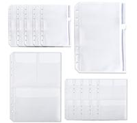 12 bolsillos de carpeta de tamaño A5, bolsillo con cremallera, carpetas transparentes con cremallera de 6 agujeros, bolsas de hojas sueltas con cremallera de PVC impermeables