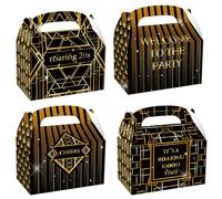12 bolsitas favor decoración fiesta años 20 dorado negro accesorios regalos