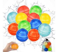 12 bombas de agua reutilizables, llenadores rápidos de un segundo, de silicona, con cierre automático, para piscina, fiesta, playa, jardín