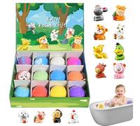 12 bombas de baño para niños con sorpresa en el interior, bombas de baño, juego de regalo, bomba de baño con animales divertidos, animales marinos con juguetes, bola de baño, juguete para baño de