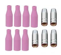 12 boquillas de soplete de soldadura para Mig Mag Ak14 Ak15 Mb14 Mb15 Lux Merkle Gys para Metabo Telwin Ewm Kit de boquillas de metal y loza con alta conductividad térmica y seguridad mejorada