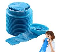 12 boquillas desechables Emesis, 1000 ml, color azul, bolsas de vómitos de alta densidad con anillo, opaca, alta capacidad, cierre de bolsas para niños, adultos, para vómitos y náuseas