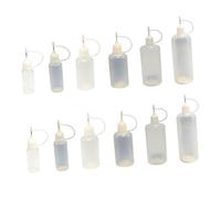 12 botellas cuentagotas a prueba de fugas con puntas para el cuidado de la piel y uso en laboratorio, aplicadores de apriete, botellas de jeringas de punta precisa