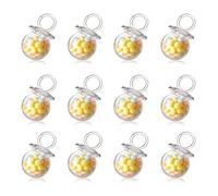 12 botellas de chupete para caramelos, regalos de baby shower, bolsas de regalo rellenables, mini botella, caja de regalo para eventos, centro de mesa, baby shower, fiesta de cumpleaños (transparente)