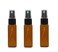 12 botellas de cristal de 15 ml de color marrón con pulverizador para aceites esenciales, botellitas pequeñas para rellenar, botellas de espray de vidrio, perfume y agua facial, recargables, lavables