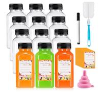 12 botellas pequeñas para llenar, botellas de chupito para llenar 250 ml, pequeñas botellas de licor, mini botellas para llenar, botellas pequeñas reutilizables, botellas de plástico para llenar