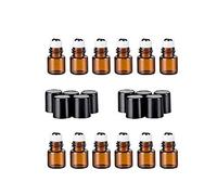 12 botellas pequeñas vacías de vidrio ámbar portátiles de 2 ml, para cosméticos, maquillaje, tamaño de viaje, frascos de almacenamiento, frascos enrollables para aceites esenciales, aromaterapia,