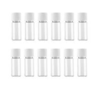 12 botellas vacías de plástico transparente recargables de 30 ml con tapa de rosca para viajes, pequeños recipientes de camping para loción de líquidos, champú corporal y crema de manos (color blanco)