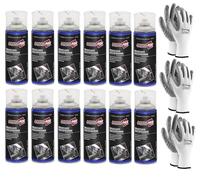 12 botes de desbloqueante en spray de 400 ml de gran poder desbloqueante y protector, elimina el óxido y la oxidación, afloja conexiones bloqueadas (tornillos, tuercas, cremalleras) + 12 pares de