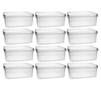 Mikken Tarro 12 Botes de plástico de 1,15 litros con Tapa, sin BPA, Apto para Alimentos, Incluye 1 Pala, PP, 12x 1,15 Liter
