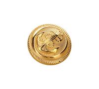 12 botones de ancla dorados pulidos con vástago estilo vintage para abrigos deportivos de 21 mm