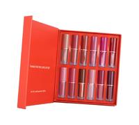 12 brillos de labios surtidos resistentes a la decoloración, acabado sedoso, beneficios hidratantes, caja lista para regalo, para varias ocasiones, brillo de cuidado de labios