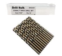 12 brocas helicoidales para carburo de tungsteno y acero inoxidable M35 de 7/32 pulgadas