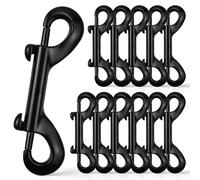 12 broches de doble extremo, clip de metal de aleación de zinc de 3.5 pulgadas, ganchos negros de doble extremo para correa de perro, ganchos de cubo de agua, llavero, mosquetón, hogar, granja, otros
