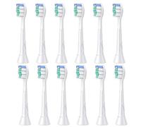 12 cabezales compatibles con Philips Sonicare cepillo de dientes eléctrico, cabezales de cepillo de dientes blancos.