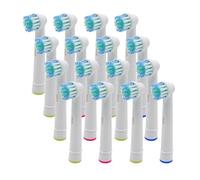 12 cabezales de repuesto compatibles con cepillos de dientes eléctricos Oral-B Advance Power, Pro Health, Triumph, 3D Excel y Vitality Precision Clean.(16 Pcs)