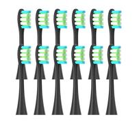 12 cabezales de repuesto compatibles con Oclean X/X PRO/Z1/F1/One/Air 2/SE(12pcs Black)