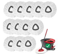 12 cabezales de repuesto para fregona giratoria, 100 % microfibra compatible con trapeador triangular giratorio, cabezal de repuesto para fregona giratoria de 360 grados para una fácil limpieza de la