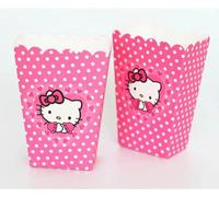 12 cajas de dulces con diseño de gato rosa, caja de palomitas de maíz, caja de regalo de fiesta de cumpleaños, cajas de golosinas de Kity para dulces, decoración de contenedores de galletas, regalos