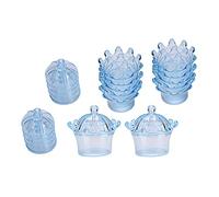 12 cajas de plástico para caramelos, tarro transparente rosa en forma de corona, contenedor decorativo de almacenamiento de chocolate para dulces, pequeñas baratijas, joyas, (Azul)