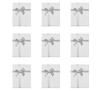 12 cajas de regalo blancas de 3.5 x 2.8 pulgadas, pequeñas cajas de cartón de papel con lazo para joyas, pulseras, estuche de regalo