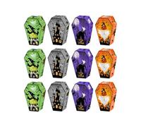 12 cajas de regalo de lápida de Halloween de 250 g/m², caja de regalo de cartulina para galletas, caramelos, cajas de embalaje para festivales, celebraciones, suministros sostenibles de fiesta de