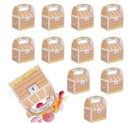 12 cajas de tesoros piratas, caja de trato pirata, cofre del tesoro pirata, caja de fiesta con asa para niños y regalos en cumpleaños infantiles