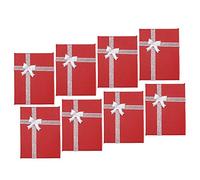 12 cajas rojas de regalo de 3.5 x 7.1 cm pequeñas cajas de cartón de papel con bowknot para joyería pulsera caja de regalo