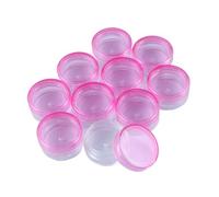 12 cajas vacías de plástico 3 g colores, recipientes pequeños redondos for cosméticos, almacenamiento for joyas con gemas y diamantes imitación para Líquidos