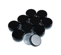 12 cajas vacías de plástico 3 g colores, recipientes pequeños redondos for cosméticos, almacenamiento for joyas con gemas y diamantes imitación para Dispensar Líquidos de Viaje(Black)