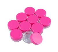 12 cajas vacías de plástico 3 g colores, recipientes pequeños redondos for cosméticos, almacenamiento for joyas con gemas y diamantes imitación Para Champú(Rose Red)