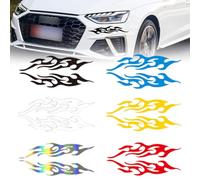 12 calcomanías reflectantes de llama para bicicleta, calcomanías para casco, fuego, 6 colores, calcomanías decorativas para bicicleta y calcomanías para bricolaje