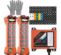 12 canales 12V 24V 48V grúa industrial inalámbrica de radio de control remoto para polipasto eléctrico de cadena puente grúa viajera volquete remolque de camiones 2 Transmisores y receptor