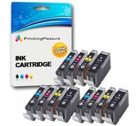 12 Cartuchos de Tinta compatibles para Canon Pixma iP3300, iP3500, iX3300, iX3500, iX4000, iX5000, MP510, MP520, MP520X, MX700 | PGI-5BK, CLI-8C, CLI-8M, CLI-8Y