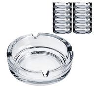 12 ceniceros para exteriores de vidrio grueso transparente de 4.2 pulgadas de altura 1.38 pulgadas, paquete de 12 aptos para lavavajillas