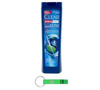 12 champú Clear Extra Freschezza 24H para hombre para todos los tipos de cabello y cuero cabelludo - Champú extra fresco 225 ml + llavero Beni Culinari gratis