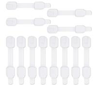 12 cierres de seguridad para bebés - Cerradura de seguridad ajustable para niños para armario, cerradura de correa autoadhesiva a prueba de bebés para nevera, cajón, inodoro